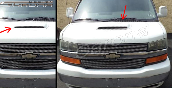 Custom Chevy Van Hood Scoop  All Styles (2003 - 2024) - $145.00 (Part #CH-005-HS)